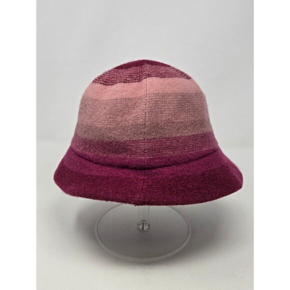 DULUTH TRADING CO MAUVE MAROON OMBRE STRIPE WOOL BLEND BUCKET HAT WOMEN M COZY - Picture 3 of 12